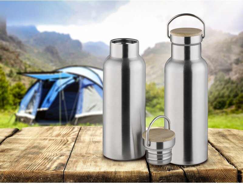 APS - 2-er Set Trinkflaschen Edelstahl, Thermosflaschen 500ml mit Schraubverschluss