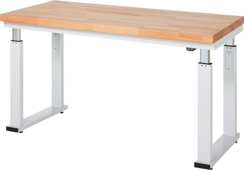 Werkbank adlatus 600 elektrisch höhenverstellbar Buche-Massiv-Platte 1500 mm x 700 mm - RAU