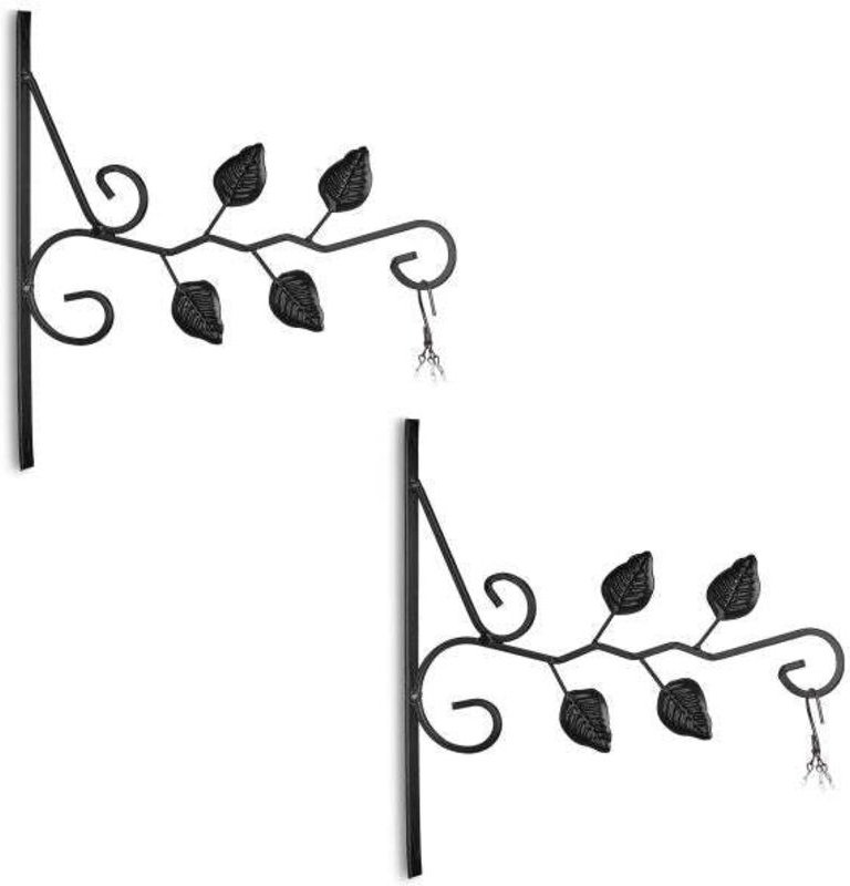 Set of 2 hanging basket brackets leaves