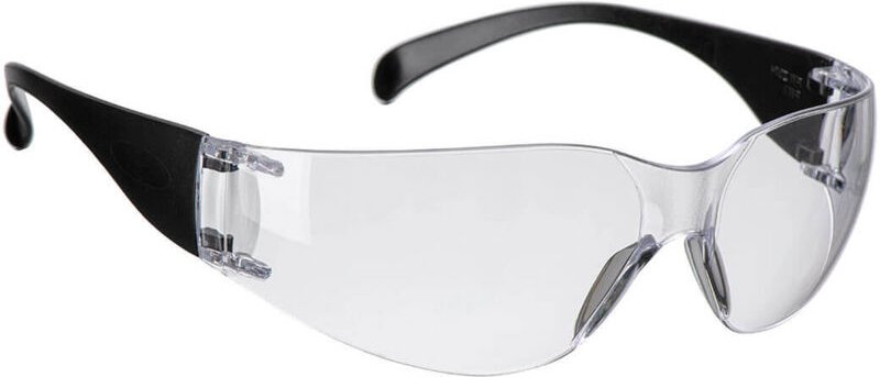 Durchsichtige/Schwarze Schutzbrille mit umhüllendem Design