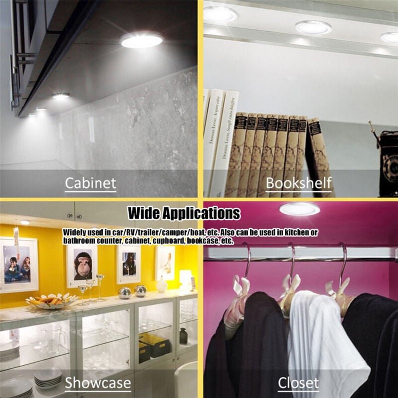 Zoternen - 15 LED-Deckeneinbauleuchte für Wohnmobil, Boot, 12 v, runde Form, ultradünn, Innenbeleuchtung für Wohnmobil, ...