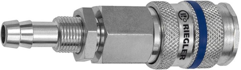 Schnellverschlusskupplung nw 7,8, Stahl, Tülle lw 6, M12x1 - Riegler