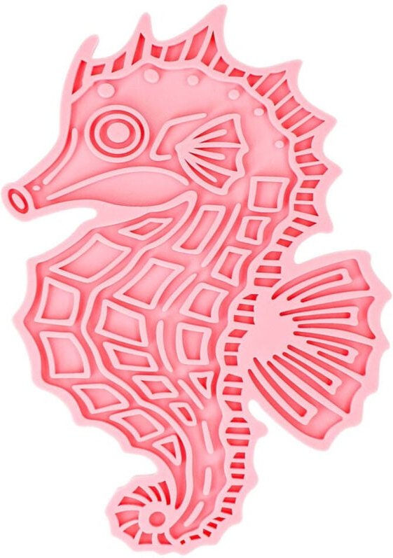 Iss langsam lebe langer lecke mat seahorse roze