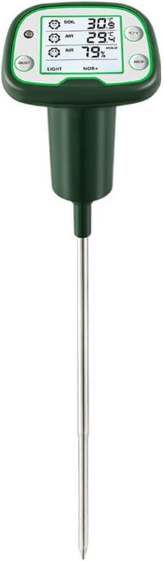 Bodenfeuchtigkeitsmessgerät, 4-in-1-Bodentester mit Licht/Temperatur/Luftfeuchtigkeit, Pflanzenbewässerungsanzeige, für ...