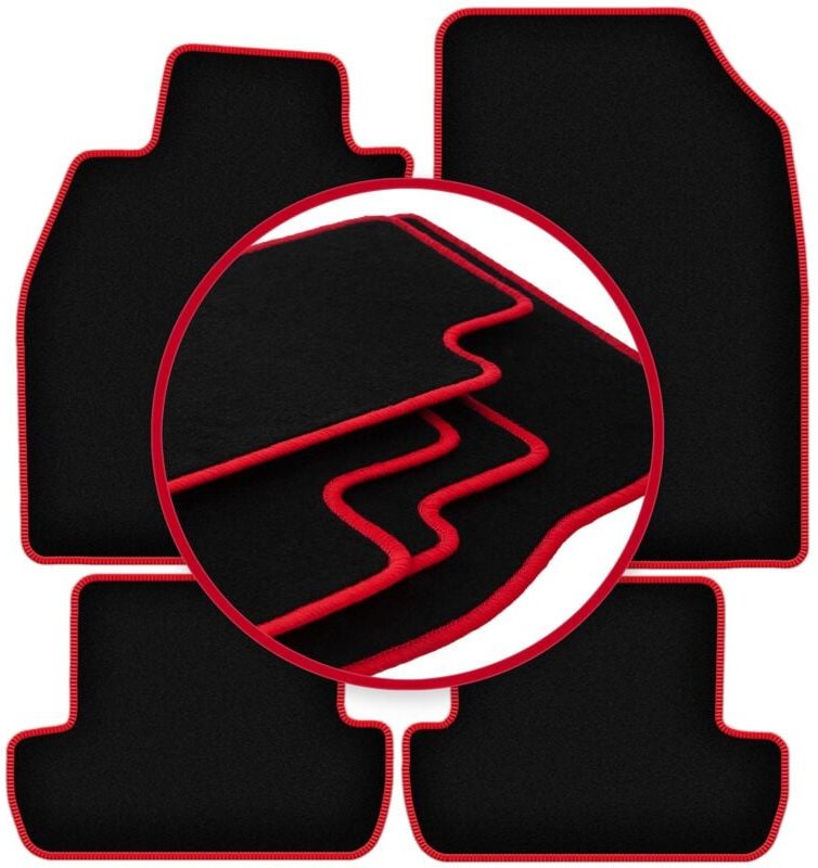 CARLUX-RED Autofußmatten für: Renault Megane III Fließheck, Coupé, Grand Tourer, Kombi (2008-2015)