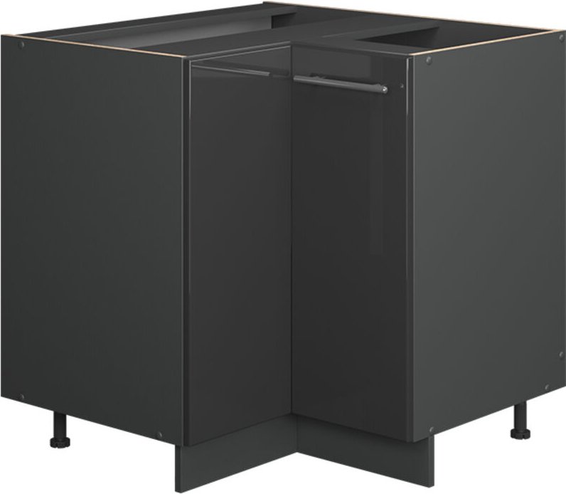 Eckunterschrank Fame-Line, Anthrazit Hochglanz, 80.5 cm ohne Arbeitsplatte, Vicco