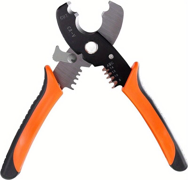 Dolaso - 17,78 cm Kabelschneider-Abisolierzange, robust für Aluminium-Kupfer, Kommunikationskabel, Abisolierwerkzeug und...