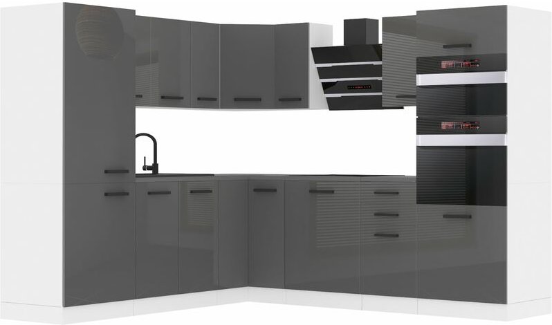 Thumbnail - Küchenzeile Küchenblock Küche L-Form Stacy Küchenmöbel mit Griffe, Einbauküche ohne Elektrogeräten mit Hängeschränke und...