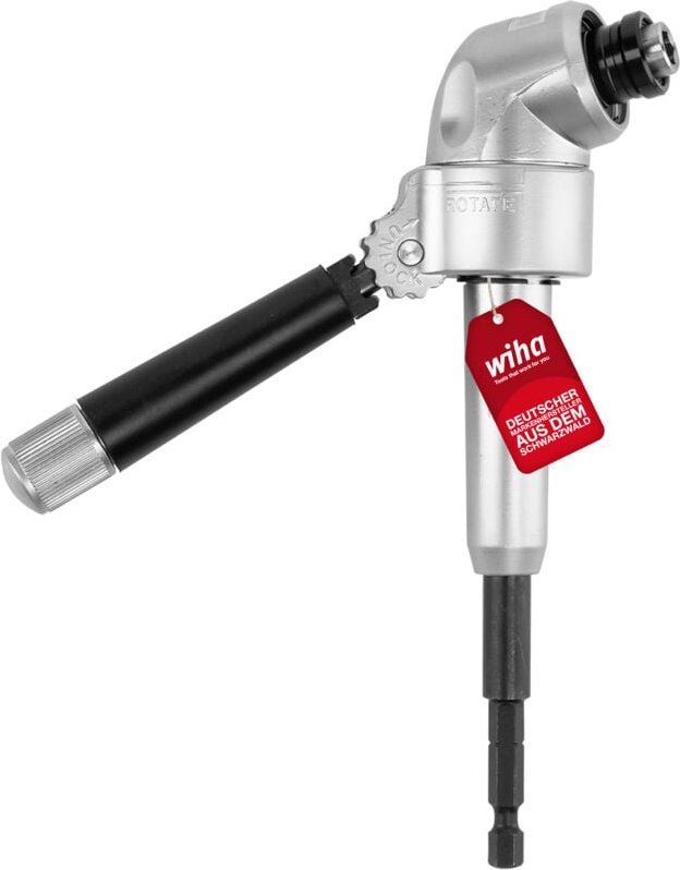 Wiha Hochleistungs-Winkelschrauber mit Schnellwechselhalter mit um 105° abgewinkeltem Kopf, 1/4 mm, 165 mm I um die Ecke...