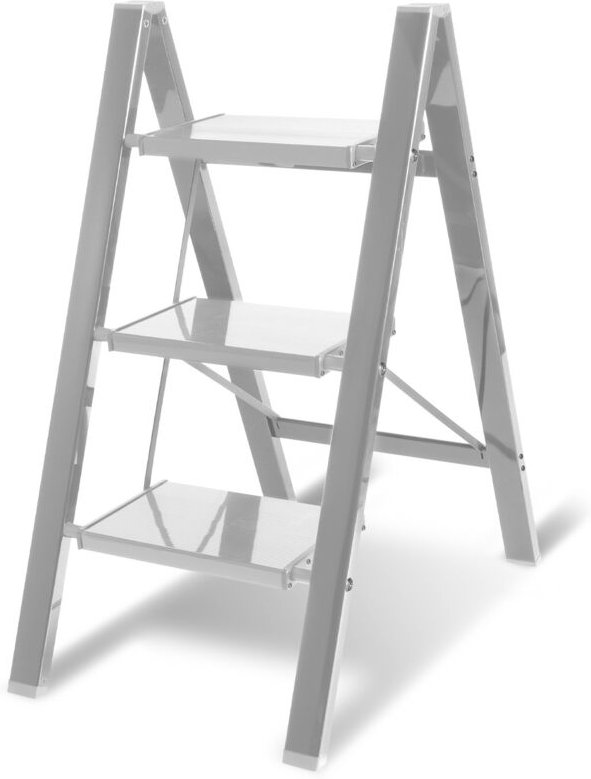 Thumbnail - Klappleiter Stehleiter Trittleiter Klapptritt Alu 3 Stufen Silber - Swanew