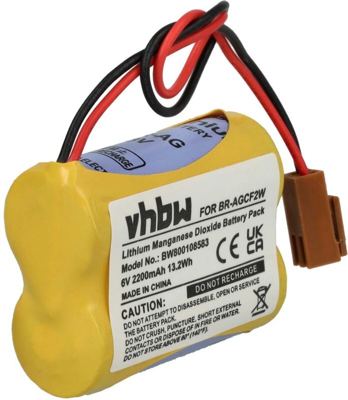 Vhbw - Akku kompatibel mit Ge Fanuc A98L-0031-0011, Beta iSV Amplifier plc Programmable Logic Controller (2200mAh, 6V, L...