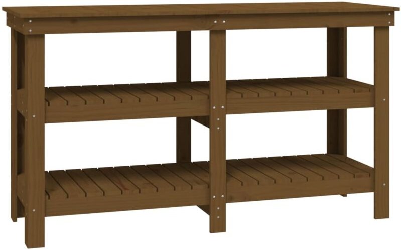 Werkbank Honigbraun 142,5x50x80 cm Massivholz Kiefer Vidaxl