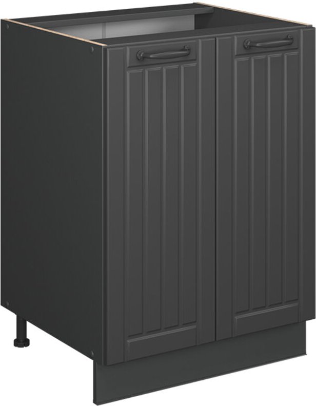 Küchenunterschrank Fame-Line, Dunkelgrau, 60 cm , AP Eiche, Vicco