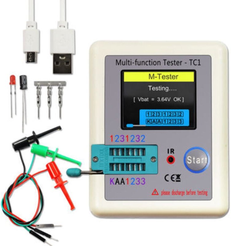 Tigrezy - Multifunktionaler Transistortester LCR-TC1, grafisches Farbdisplay