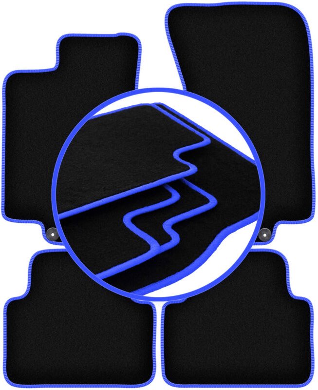CARLUX-BLUE Autofußmatten für: Jaguar XJ VII Limousine (2002-2009)