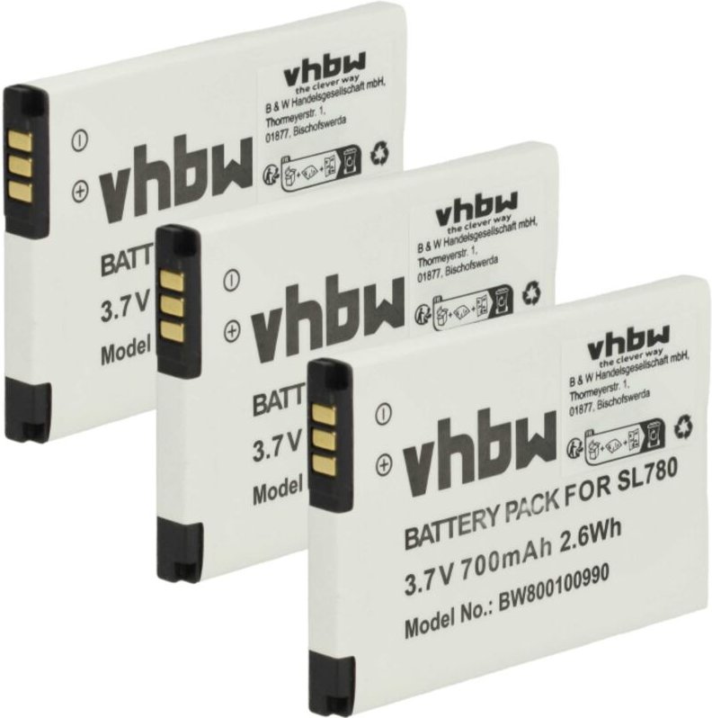 Vhbw - 3x Akku kompatibel mit Siemens Gigaset SL450, SL400H, SL350H, SL350, SL400A, SL400 schnurlos Festnetz Telefon (70...