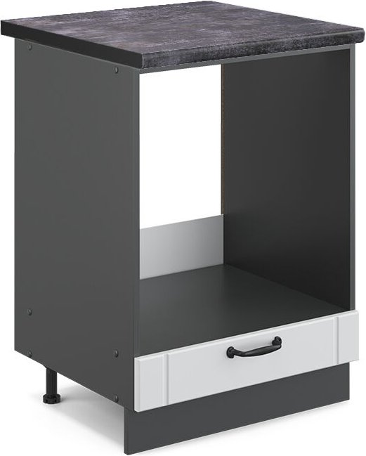 Vicco - Herdumbauschrank Fame-Line, Weiß Landhaus, 60 cm , ap Anthrazit