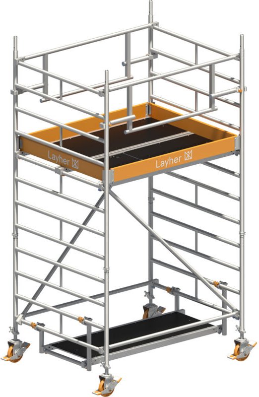 Layher Rollgerüst Uni Kompakt P2 Safety Plus mit Doppelgeländer 4,20m AH