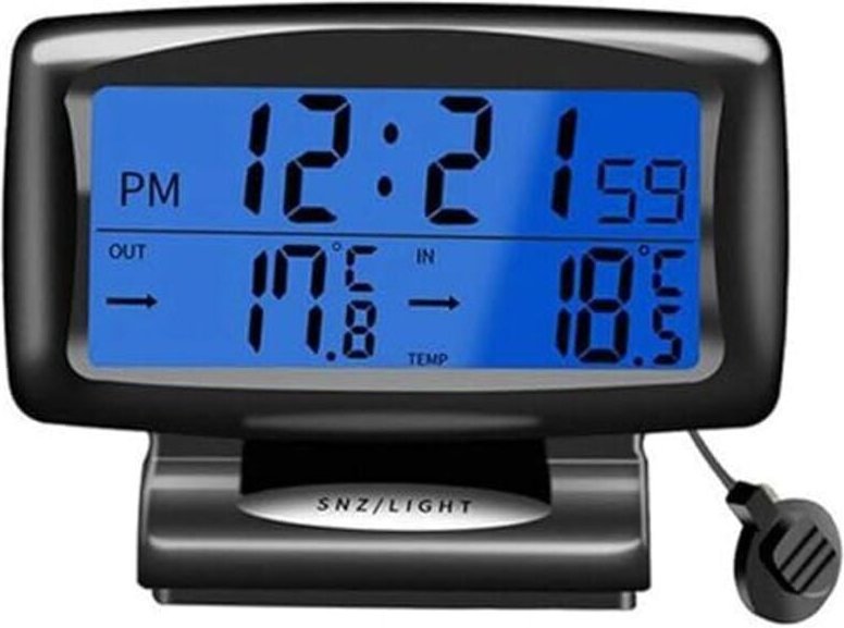 Thumbnail - Odipie - Autotemperaturuhr, Autothermometer Digitales Autothermometer mit Hintergrundbeleuchtung LCD-Uhr mit Digitalanze...