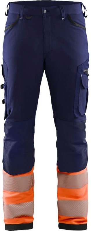 Dehnbarer Hochsichtbarkeits-Arbeitshose Klasse 1 1193 - Marine/Orange XL - FR(48) - SE(C54) - Normen