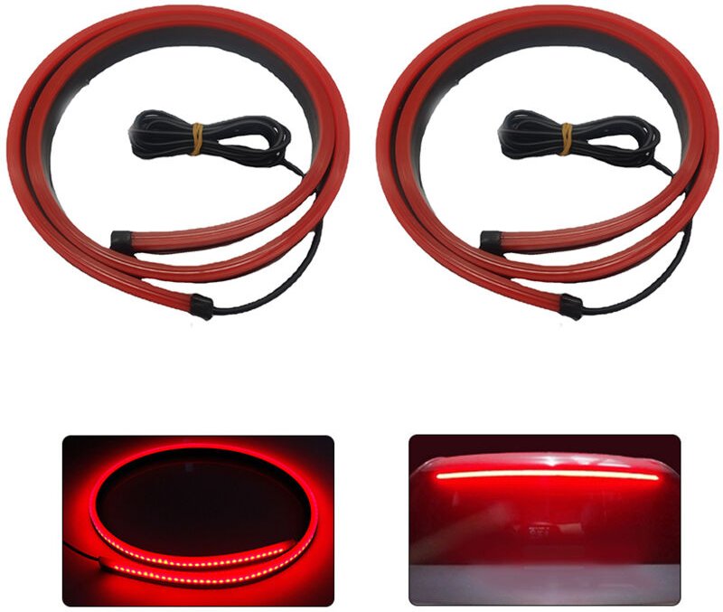 2-teiliges Set, hochmontiertes Bremslicht, Auto-Signalleuchte, hochmontiertes Bremslicht, Auto-Heckklappenstreifen, Warn...