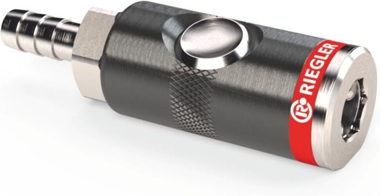 Sicherheitskupplung mit Schlauchanschluss, Alu, Schlauchanschluss Innen-⌀: 13 mm - Riegler