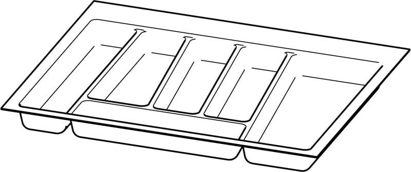 Hettich - Möbel-Besteckeinsatz, OrgaTray 740, 9302737, L450mm, KB600mm, weiss