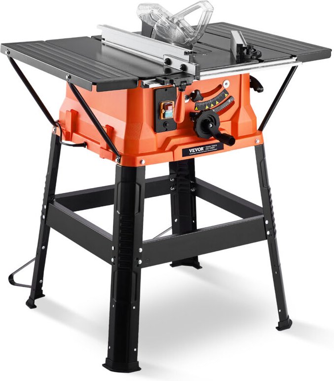 Tischkreissäge mit Ständer, 254 mm, 1800 w Baukreissäge, 200 mm max. Schnittkapazität, 4800 U/min Schnittgeschwindigkeit...