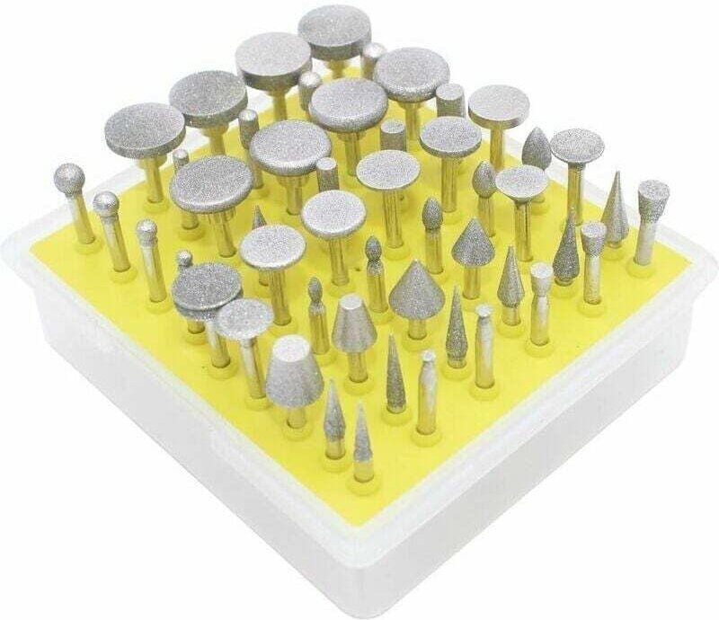 Thumbnail - INHHUB 50-teiliges Diamant-Schleifrad- und Schmuckwerkzeug-Set, 0,3 cm Schaft, 120er-Körnung – INHHUB