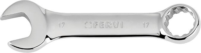 Kurze Ringmaulschlussel aus Spiegelchrom 11 mm Fervi 0196/11