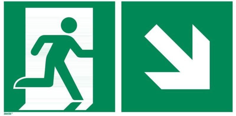 Hoffmann - Rettungszeichen Rettungsweg rechts abwärts, Typ: 11400