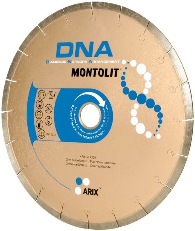 Montolit - diamantscheibe 250 mm fž£r feinsteinzeug keramikfliesen granit dna SCX250