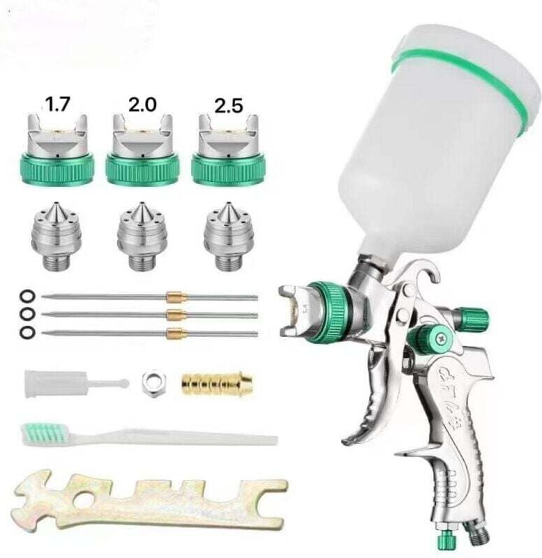 UlisemProfessionelle Hochdruck-Farbspritzpistole, Airbrush-Set, Schwerkraftzufuhr, HVLP, pneumatische Farbpistole, 600 C...