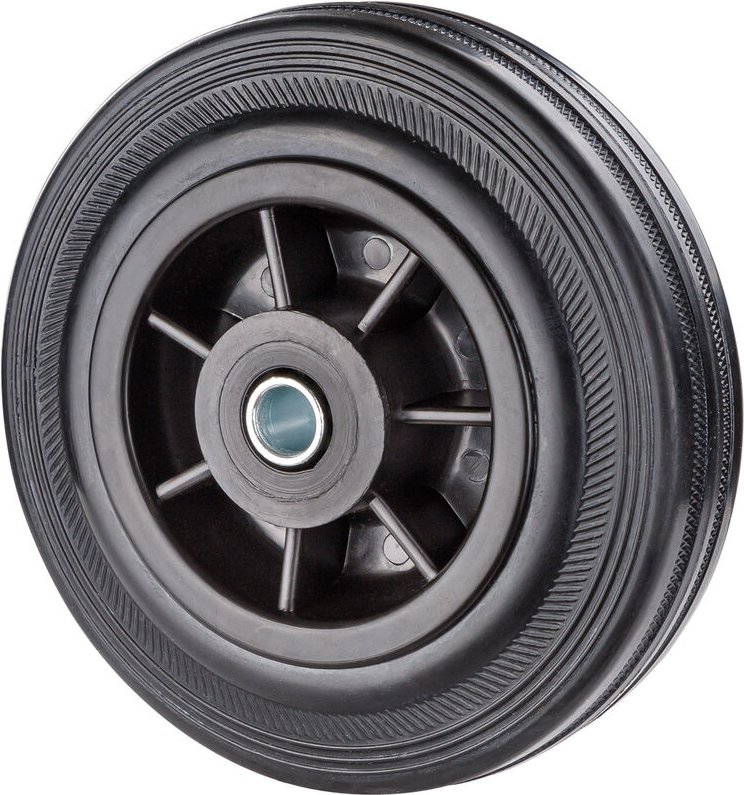 Vollgummirad Vollgummirolle d=125mm Achs-d=10-14 mm bis 80 kg für Transportwagen