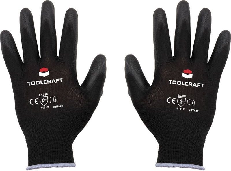 Toolcraft - TO-5621646 Nylon, Polyurethan Arbeitshandschuh Größe (Handschuhe): 9 en 388 cat ii 1 Pa