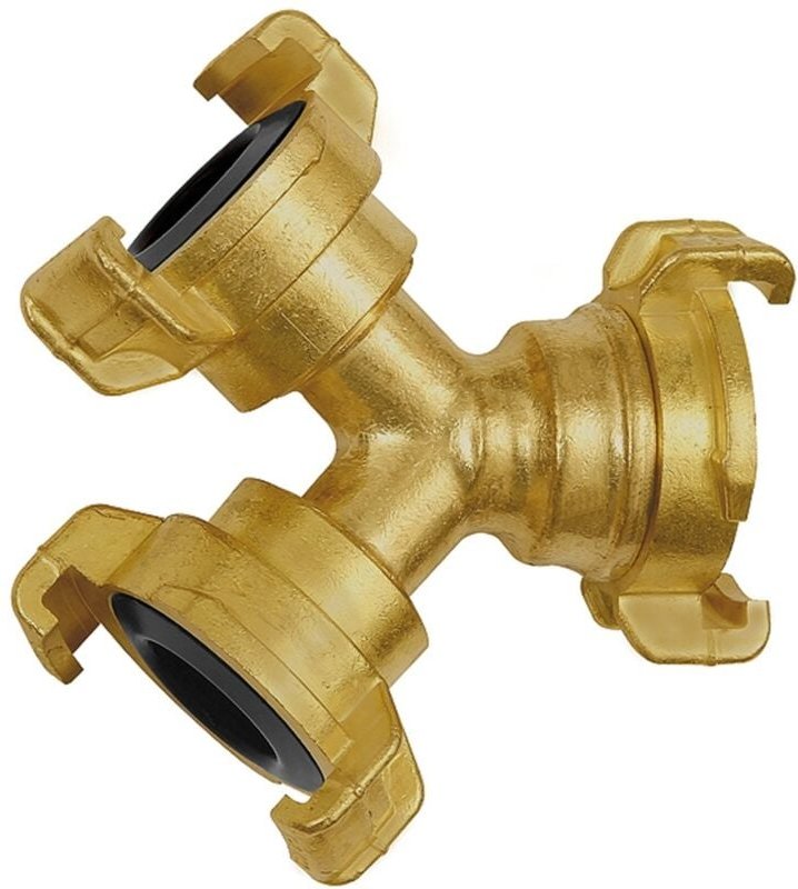 GEKA-Abzweigstück, Messing blank, 3 x GEKA-Kupplungen - Riegler