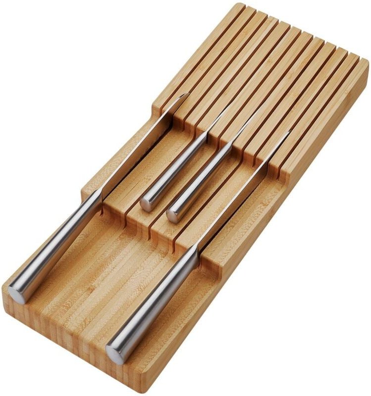 ORGA-BOX 3 BAMBUS Besteckeinsatz Holz-Besteckkasten für Nobilia Schubladen ab August 2012 Messereinsatz 174 x 448 mm für...