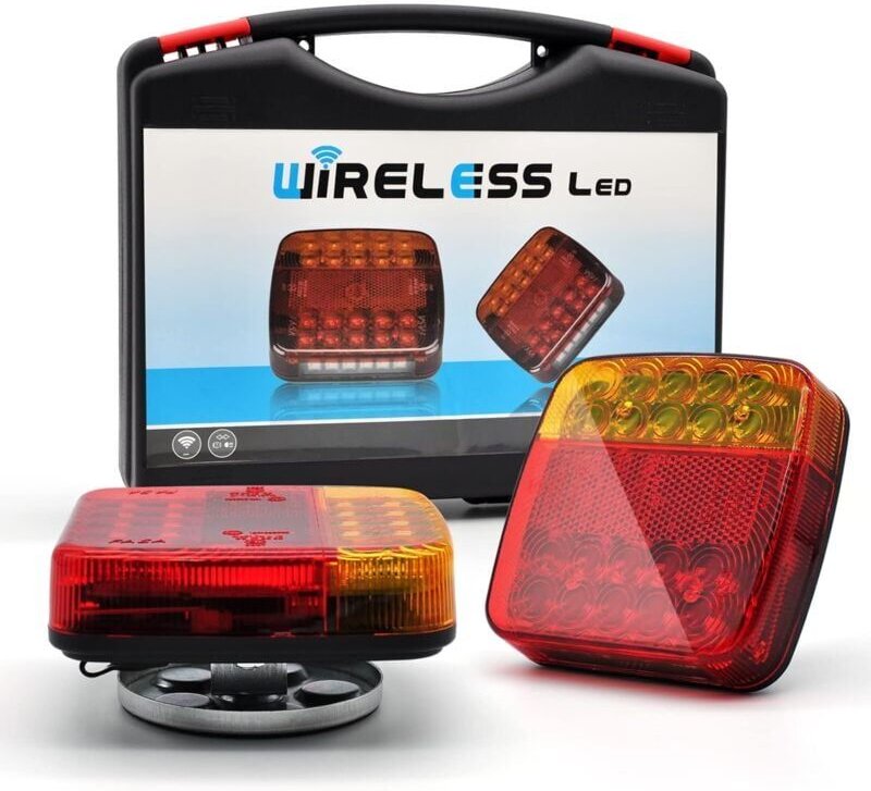 SNQ - 2er-Pack kabellose WiFi-LED-Rücklichter für Anhänger, LED-Rücklicht-Kit, Rücklichter mit Magnetfuß für Auto-LKW-Sa...