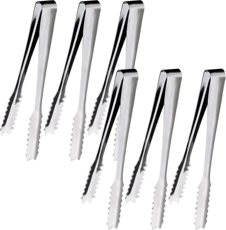 Shining House - Eiswürfelzange, 6 Stück, Zuckerzange, Süßigkeitenzange, 15 cm, für Küche, Café, Party, Bar und Buffet