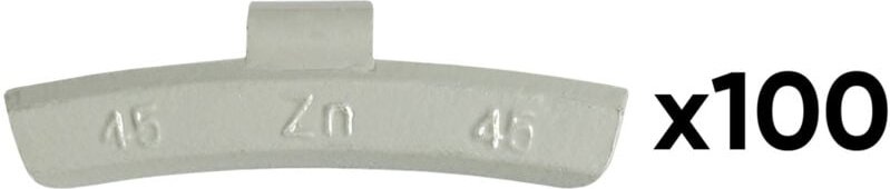 JBM54675 Schachtel mit 100 Gegengewichten aus Zink mit 45 g Klammer, speziell für Leichtmetallfelgen