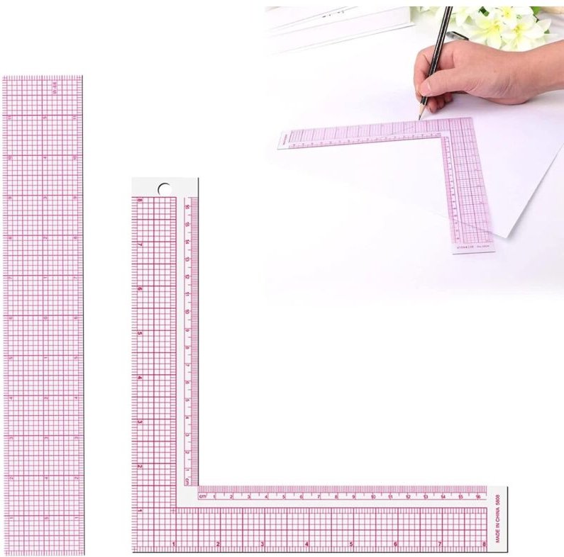 Lntyq Schneiderlineal, L-förmiges quadratisches Winkellineal, Nähmesslineal, Schneiderlineal, L-förmiges quadratisches L...