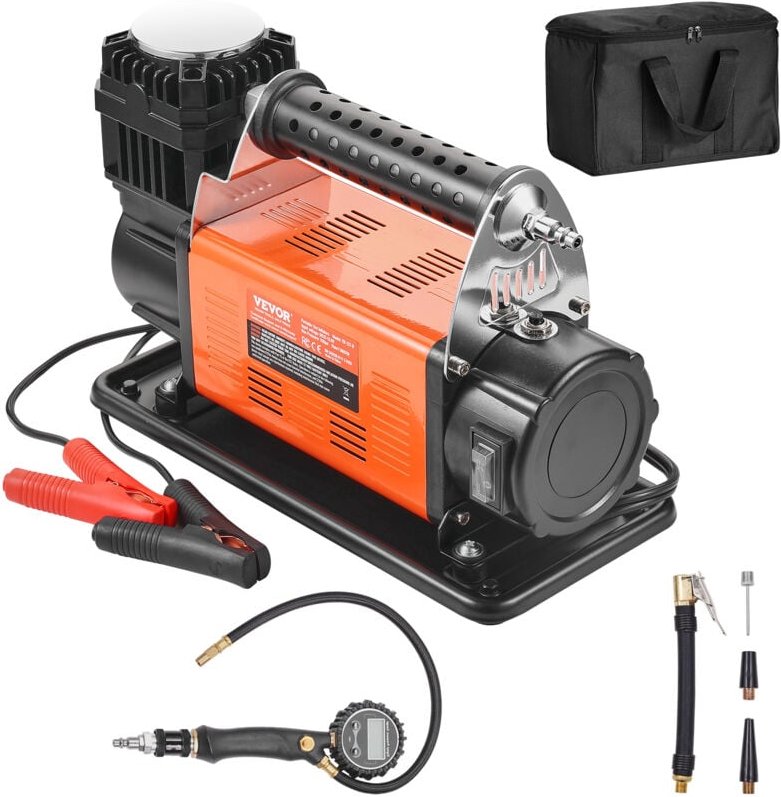 Thumbnail - 12 v Hochleistungs-Luftkompressor – mit digitalem Druckmesser, Reifenfüllset, tragbarer Reifenfüller mit 7,06 cfm, 150 p...