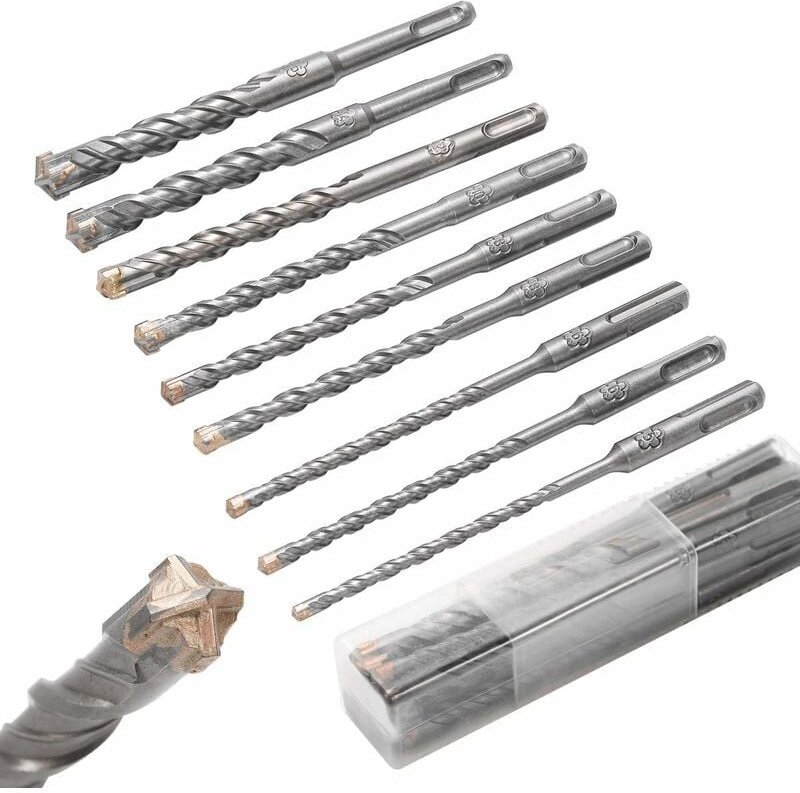 Thumbnail - Betonbohrer Betonherstellungsbohrer 5 mm-16 mm x 160 mm Betonbohrer-Set Perforatorbohrer mit 4 Schneidkanten für Beton S...