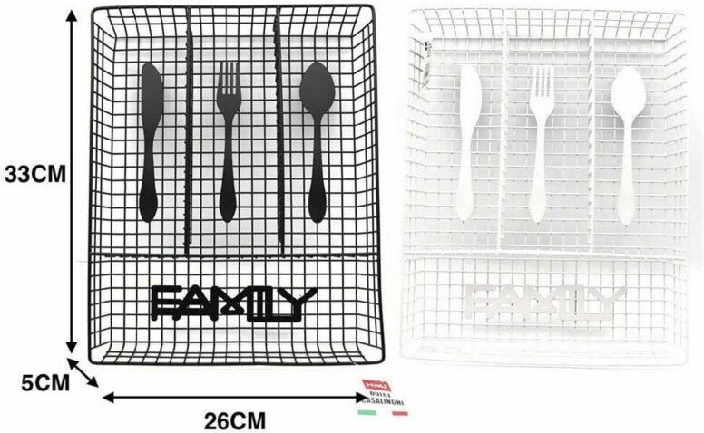 Trade Shop Traesio - Trade Shop - Schubladen-Besteckhalter aus Metall, 4 Fächer, 33 x 26 cm, farbig, für Küche und Zuhau...