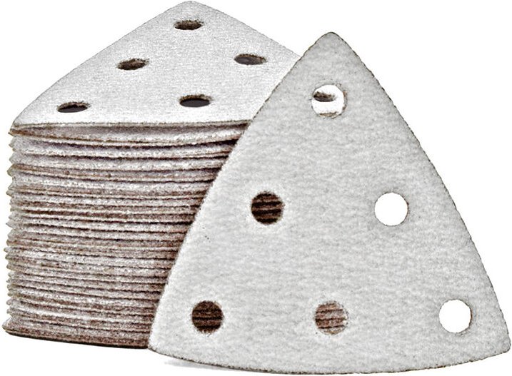 Shark Klett-Schleifblätter, 93 mm, 6-Loch, f. Deltaschleifer, Normalkorund (50 Stk.) K180 - Miotools