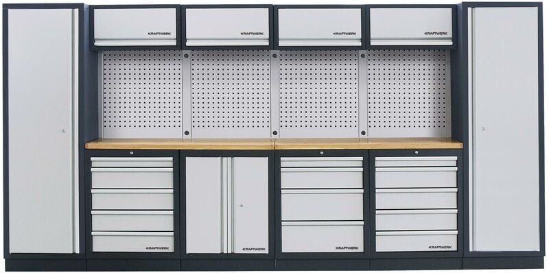 Kraftwerk - mobilio 6er Komplett-Kombi mit Lochwand, Buche Multiplex