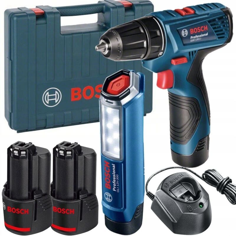 Werkzeug - 12V Akku-Bohrschrauber, 2x 2,0 Ah Li-Ion Akku, Ladegerät, Lampe 06019G8004 - Bosch