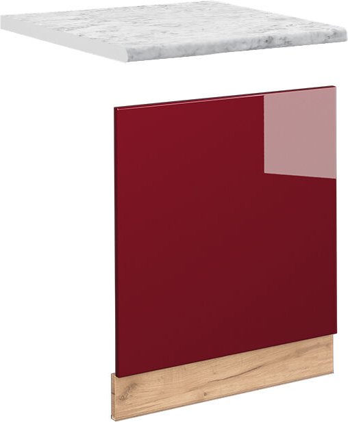 Vicco - Frontblende Fame-Line, Bordeaux Hochglanz, 60 cm , ap Marmor