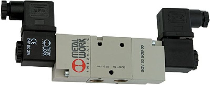 Riegler 3/2-Wegeventil, elektropneumat., bistabil, G 1/8, 24 V DC