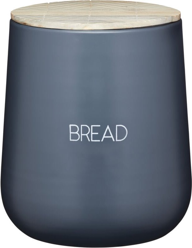 KitchenCraft Serenity - Brotkorb mit luftdichtem Deckel, Metall/Holz de Henkel, Grau/Holz, 21,5 x 24,5 cm